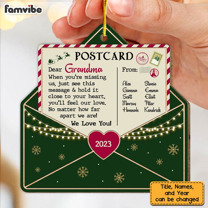 Personalized Letter To Grandma Postcard Ornament 29603 1