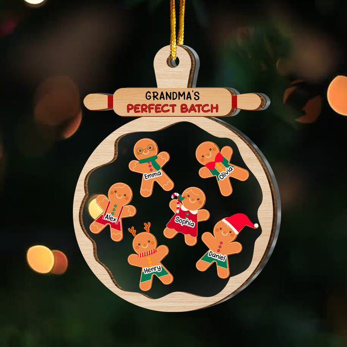 Personalized Gingerbread Christmas Grandma's Perfect Batch 2 Layered Mix Ornament 29604 1