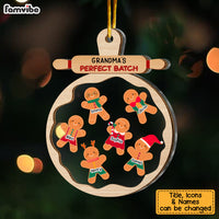 Personalized Gingerbread Christmas Grandma's Perfect Batch 2 Layered Mix Ornament 29604 thumb 1