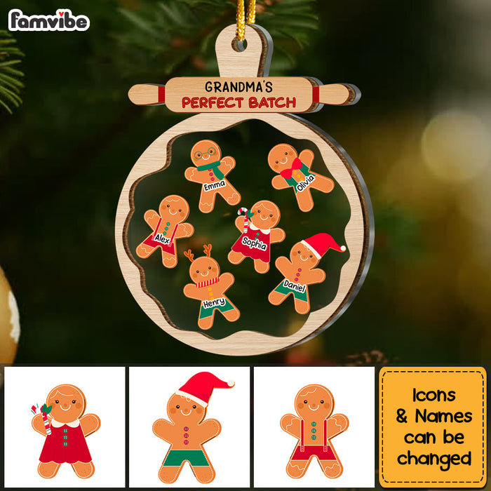 Personalized Gingerbread Christmas Grandma's Perfect Batch 2 Layered Mix Ornament 29604 1