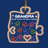 Personalized Puzzle Piece Christmas Gift For Grandma 2 Layered Mix Ornament 29606 thumb 1