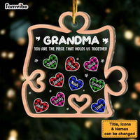 Personalized Puzzle Piece Christmas Gift For Grandma 2 Layered Mix Ornament 29606 thumb 1