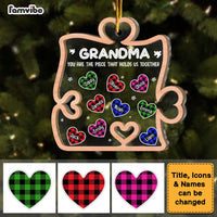 Personalized Puzzle Piece Christmas Gift For Grandma 2 Layered Mix Ornament 29606 thumb 1