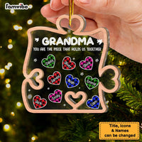 Personalized Puzzle Piece Christmas Gift For Grandma 2 Layered Mix Ornament 29606 thumb 1