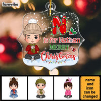 Personalized Gift For Grandson Custom Christmas Alphabet Ornament 29607 thumb 1