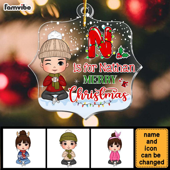 Personalized Gift For Grandson Custom Christmas Alphabet Ornament 29607 1