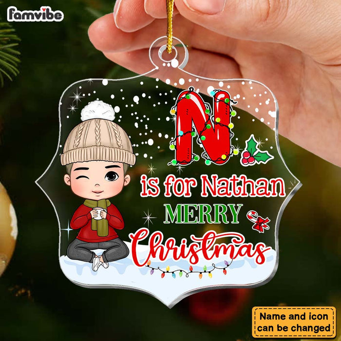 Personalized Gift For Grandson Custom Christmas Alphabet Ornament 29607 1