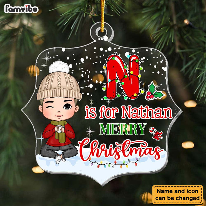 Personalized Gift For Grandson Custom Christmas Alphabet Ornament 29607 1