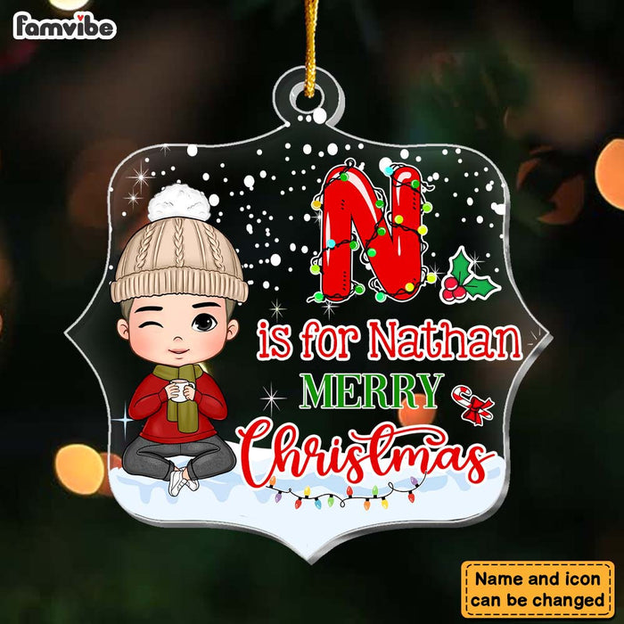 Personalized Gift For Grandson Custom Christmas Alphabet Ornament 29607 1
