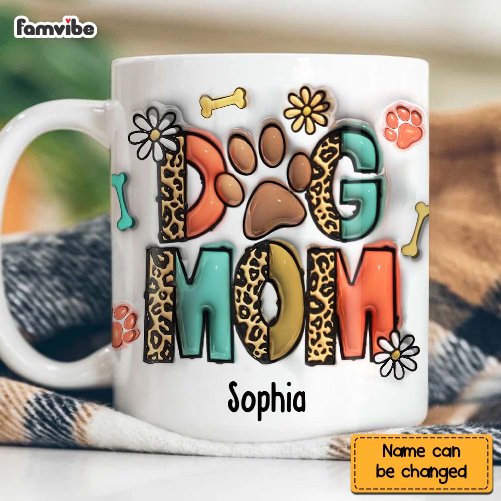 Personalized 3D Inflated Dog Mom Mug 29611 Primary Mockup