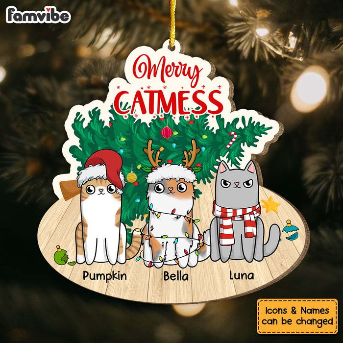 Personalized Gift For Cat Lovers Merry Catmess Ornament 29612 1