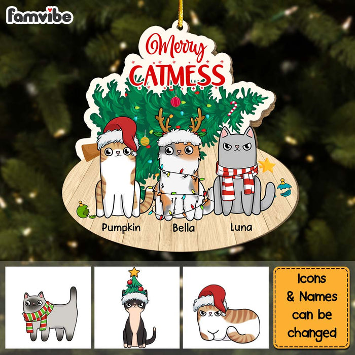 Personalized Gift For Cat Lovers Merry Catmess Ornament 29612 1