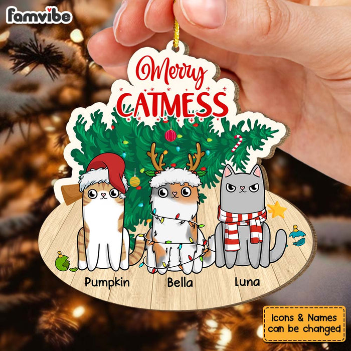 Personalized Gift For Cat Lovers Merry Catmess Ornament 29612 1