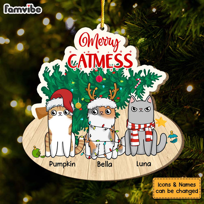 Personalized Gift For Cat Lovers Merry Catmess Ornament 29612 1