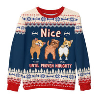 Personalized Nice Until Proven Naughty Ugly Sweater 29615 thumb 1