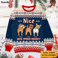 Personalized Nice Until Proven Naughty Ugly Sweater 29615 thumb 1