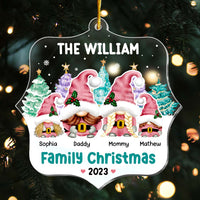 Personalized Gift For Family Christmas Pink Gnome Ornament 29616 thumb 1