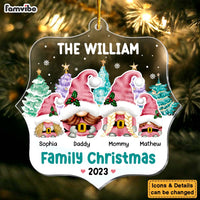 Personalized Gift For Family Christmas Pink Gnome Ornament 29616 thumb 1