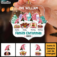 Personalized Gift For Family Christmas Pink Gnome Ornament 29616 thumb 1