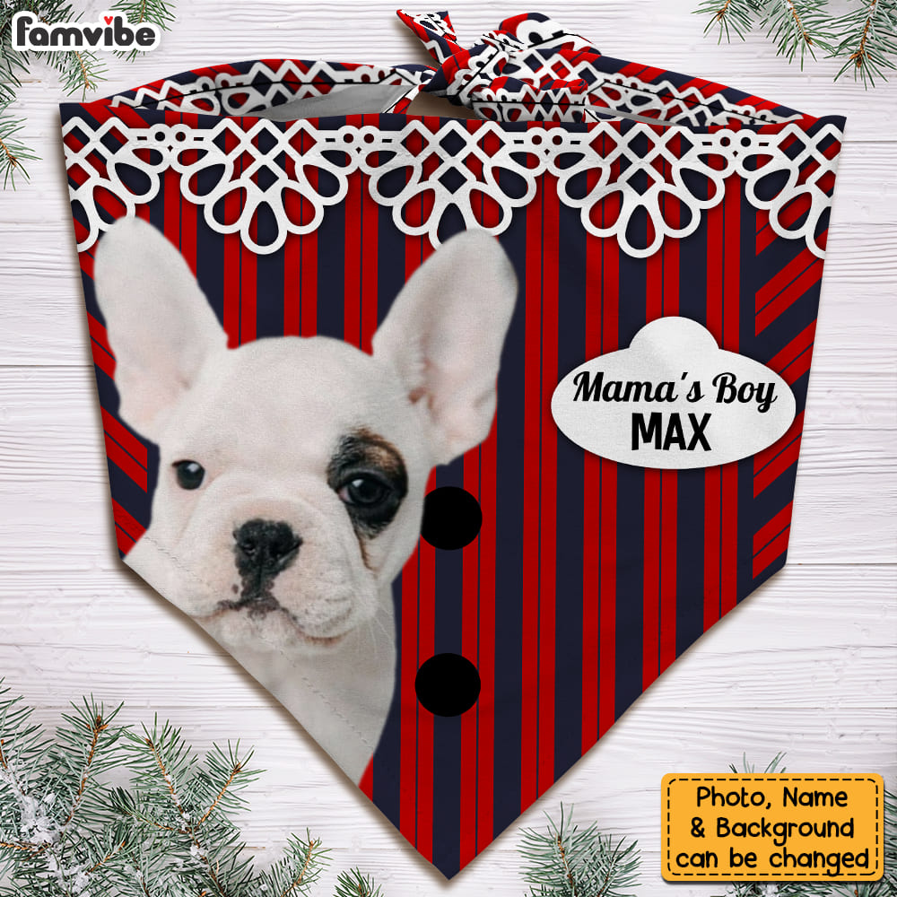 Personalized Christmas For Dog Mama's Boy Bandana 29617 Primary Mockup