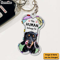Personalized Gift For Dog Mom This Human Belongs To Acrylic Keychain 29619 thumb 1