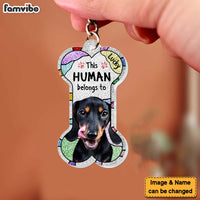 Personalized Gift For Dog Mom This Human Belongs To Acrylic Keychain 29619 thumb 1