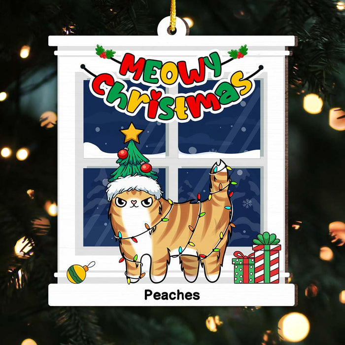 Personalized Christmas Gift For Cat Lovers Meowy Christmas Ornament 29620 1