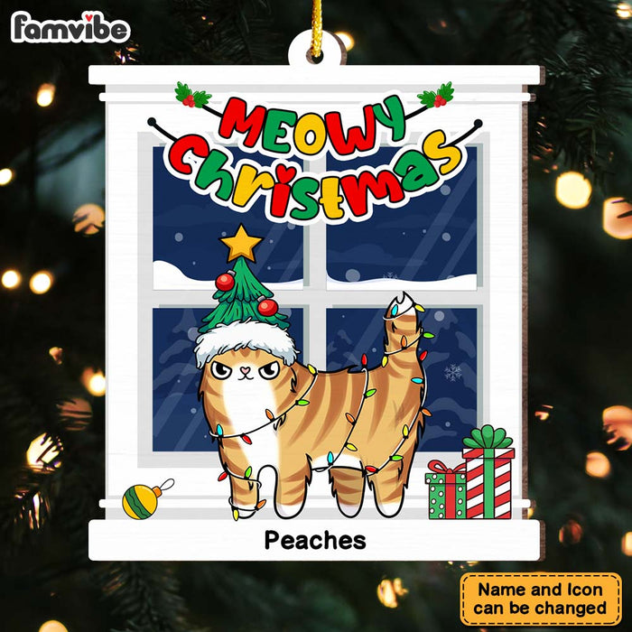 Personalized Christmas Gift For Cat Lovers Meowy Christmas Ornament 29620 1