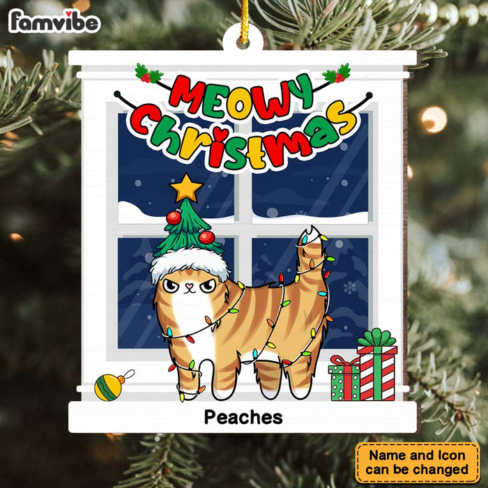 Personalized Christmas Gift For Cat Lovers Meowy Christmas Ornament 29620 1