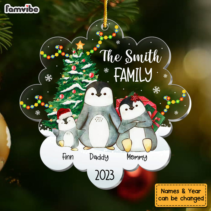 Personalized Gift For Family Penguin Ornament 29628 1