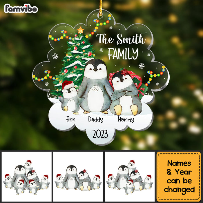 Personalized Gift For Family Penguin Ornament 29628 1