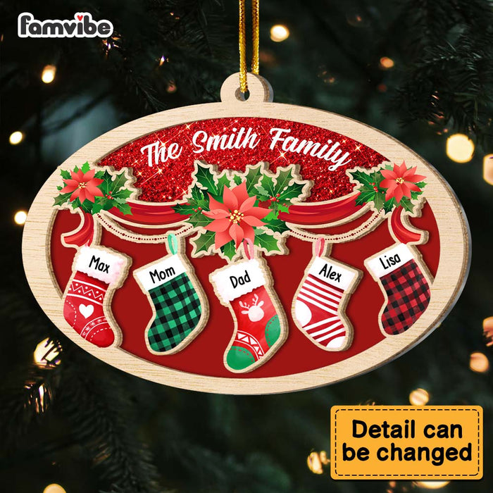 Personalized Gift For Family Christmas 2023 2 Layered Mix Ornament 29633 1