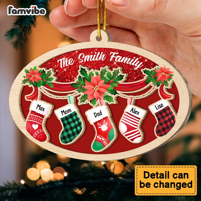 Personalized Gift For Family Christmas 2023 2 Layered Mix Ornament 29633 1