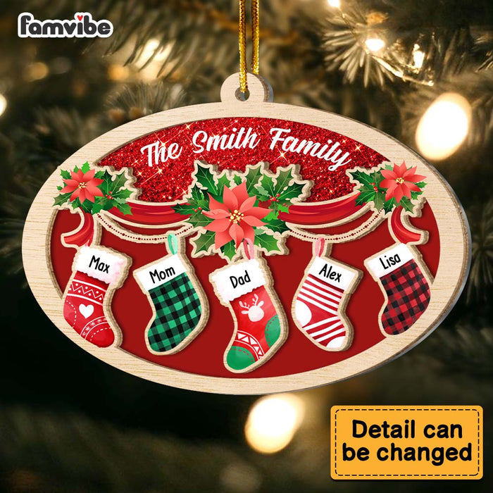 Personalized Gift For Family Christmas 2023 2 Layered Mix Ornament 29633 1