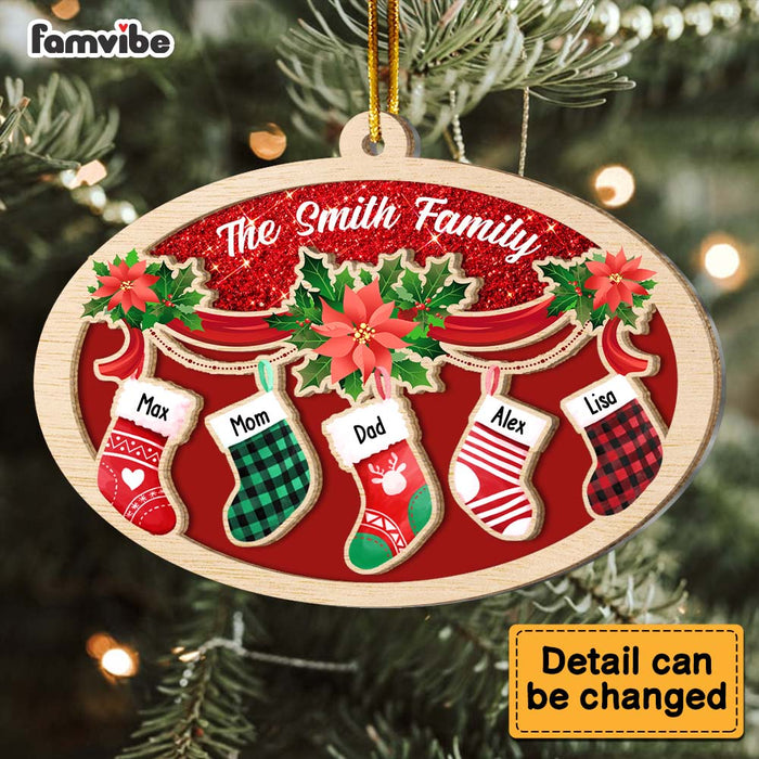 Personalized Gift For Family Christmas 2023 2 Layered Mix Ornament 29633 1