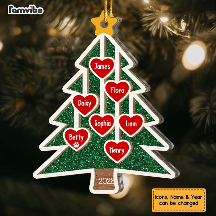 Personalized Gift For Family Christmas Tree 2 Layered Mix Ornament 29634 1