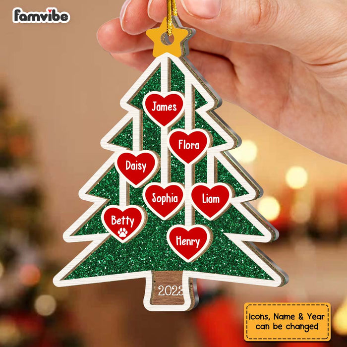 Personalized Gift For Family Christmas Tree 2 Layered Mix Ornament 29634 1