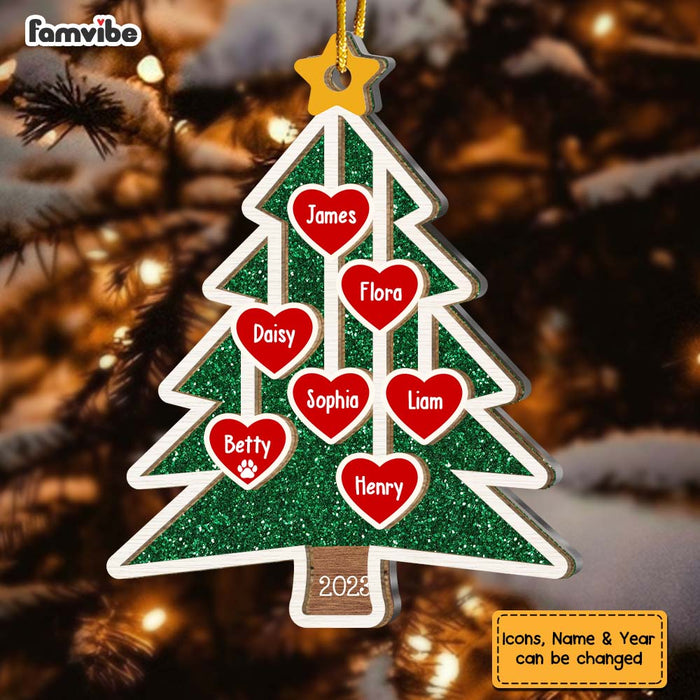 Personalized Gift For Family Christmas Tree 2 Layered Mix Ornament 29634 1