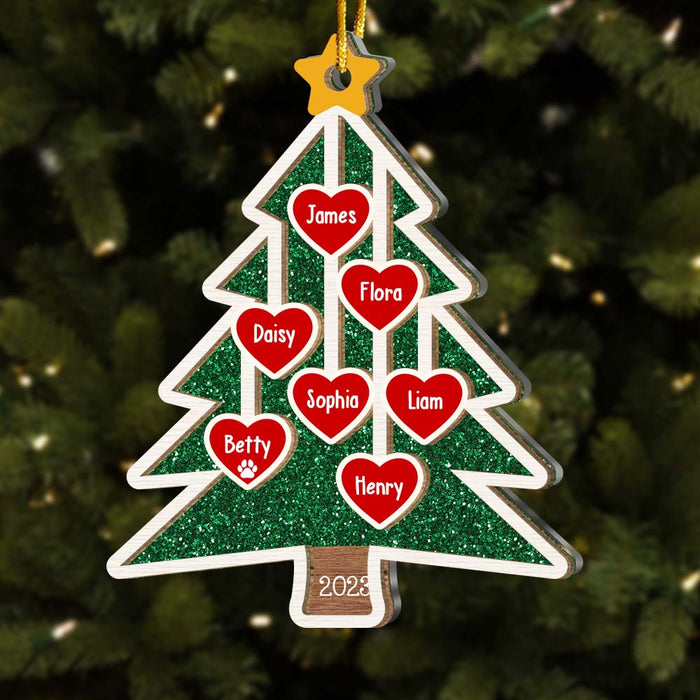 Personalized Gift For Family Christmas Tree 2 Layered Mix Ornament 29634 1