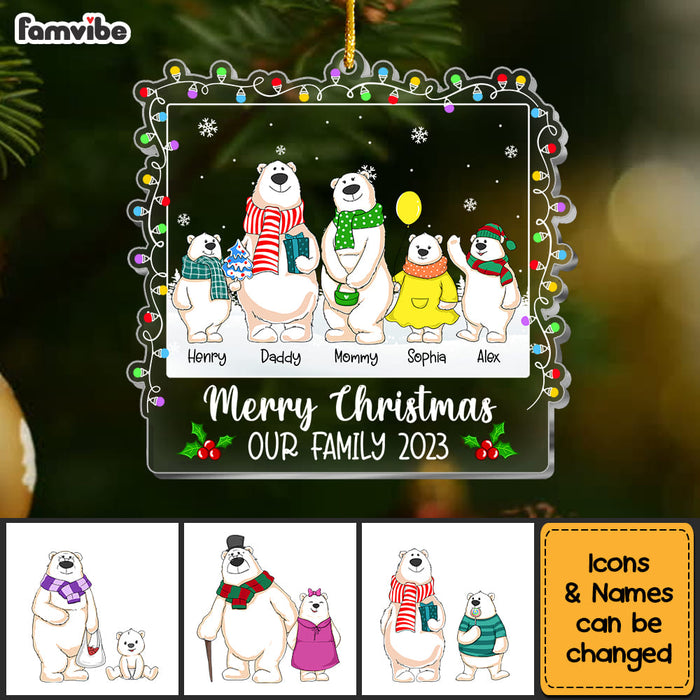 Personalized Gift For Family Merry Christmas Bear Ornament 29635 1