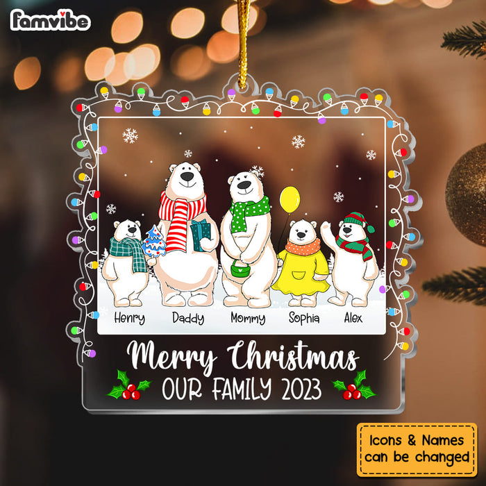 Personalized Gift For Family Merry Christmas Bear Ornament 29635 1