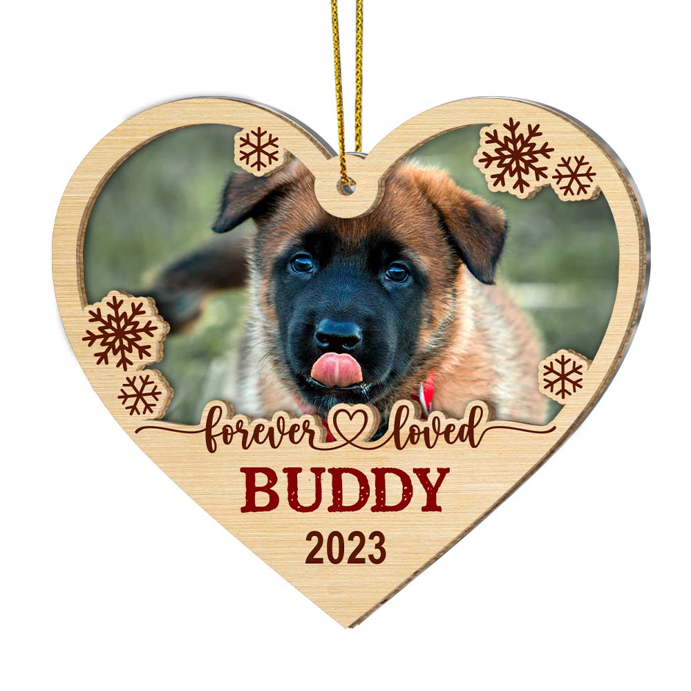 Personalized Pet Memorial Gift Custom Dog Photo 2 Layered Mix Ornament 29637 Primary Mockup