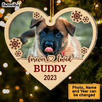 Personalized Pet Memorial Gift Custom Dog Photo 2 Layered Mix Ornament 29637 thumb 1