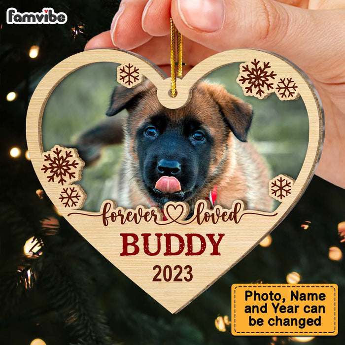 Personalized Pet Memorial Gift Custom Dog Photo 2 Layered Mix Ornament 29637 1