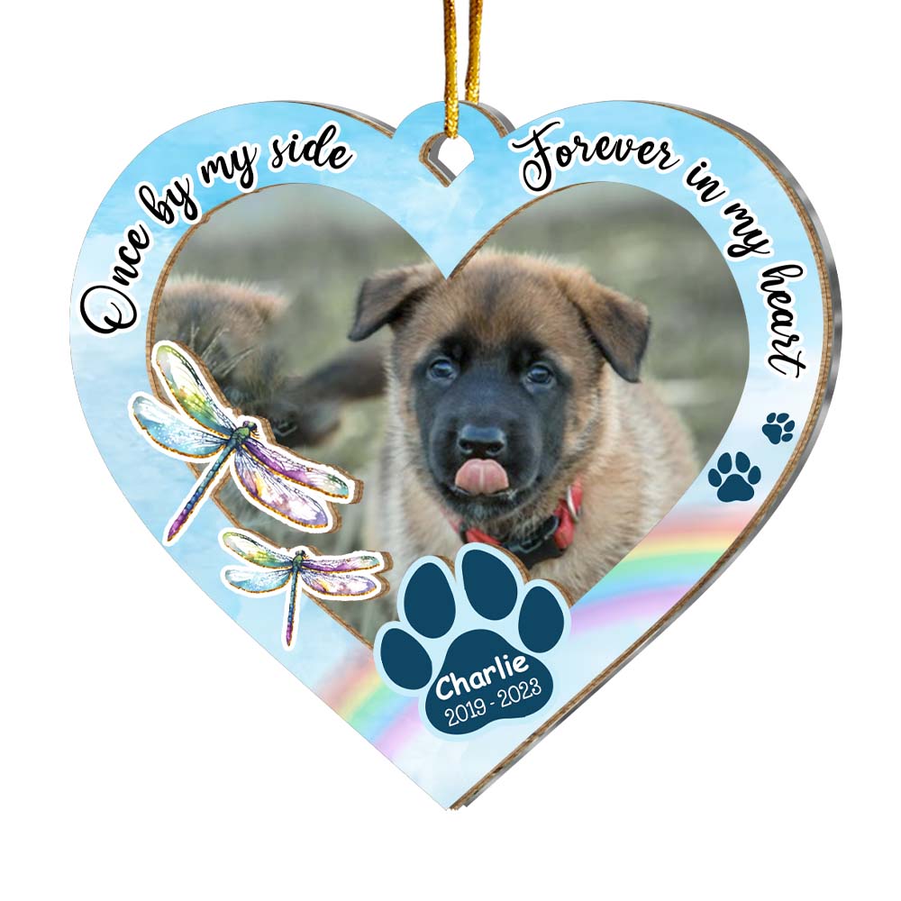 Personalized Dragonfly Pet Memorial Gift Custom Dog Photo 2 Layered Mix Ornament 29639 Primary Mockup
