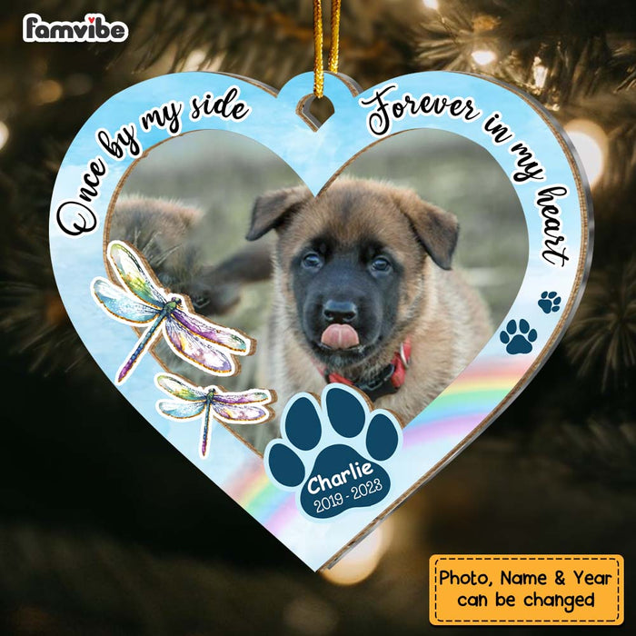 Personalized Dragonfly Pet Memorial Gift Custom Dog Photo 2 Layered Mix Ornament 29639 1