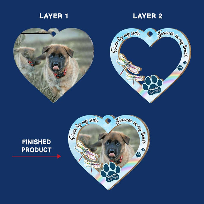 Personalized Dragonfly Pet Memorial Gift Custom Dog Photo 2 Layered Mix Ornament 29639 1