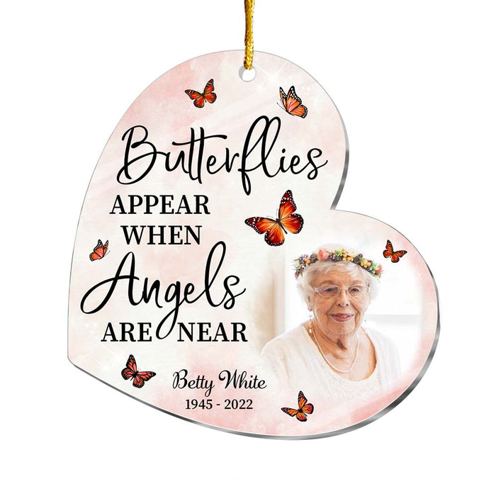 Personalized Memorial Gift Butterflies Appear When Angels Are Near Ornament 29641 1