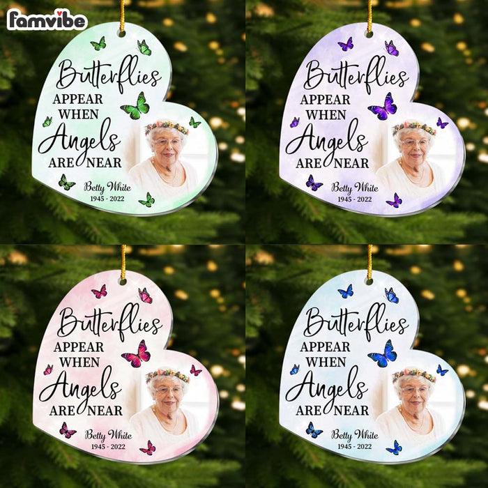 Personalized Memorial Gift Butterflies Appear When Angels Are Near Ornament 29641 1