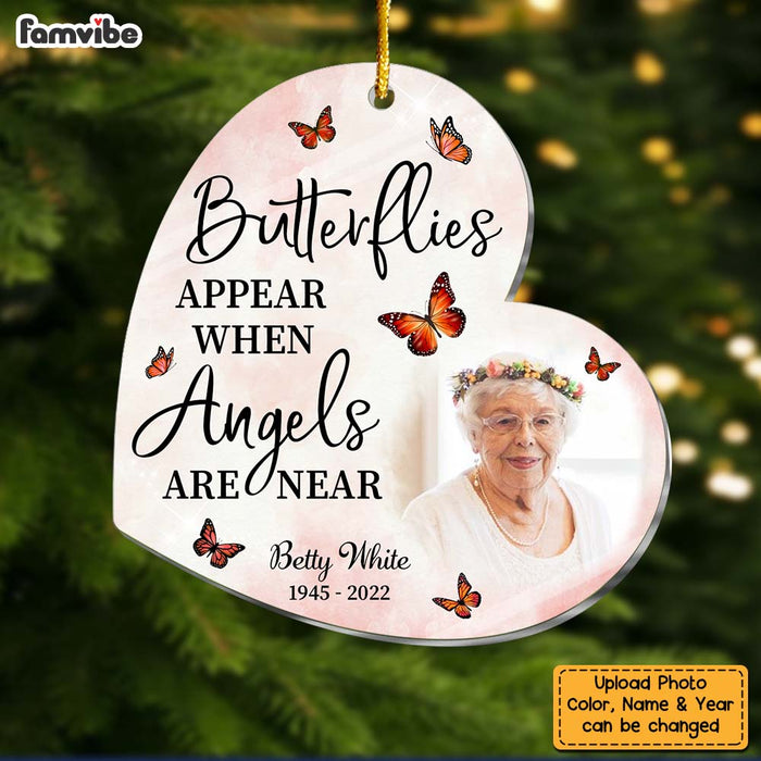 Personalized Memorial Gift Butterflies Appear When Angels Are Near Ornament 29641 1